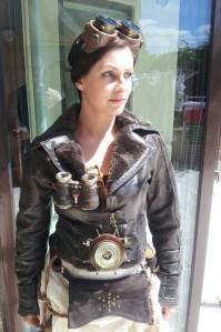 The lady aviator, note the barometer on her belt. Always good to know the weather. Not taken by Lou however.